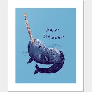 narwhal birthday Posters and Art